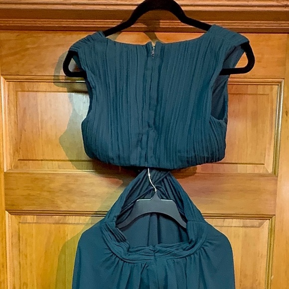 Women’s LULUS Unique looking GOWN FORMAL PROM DRESS New SMALL GREEN Tags removed - Picture 6 of 8